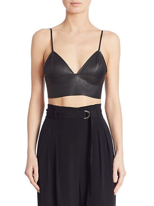 T by Alexander Wang - Leather Bralette Top