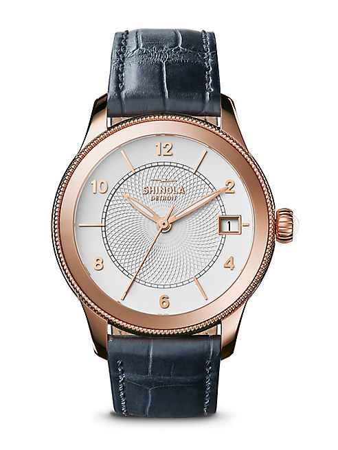 Shinola - The Gail PVD Rose Gold & Alligator Strap Watch