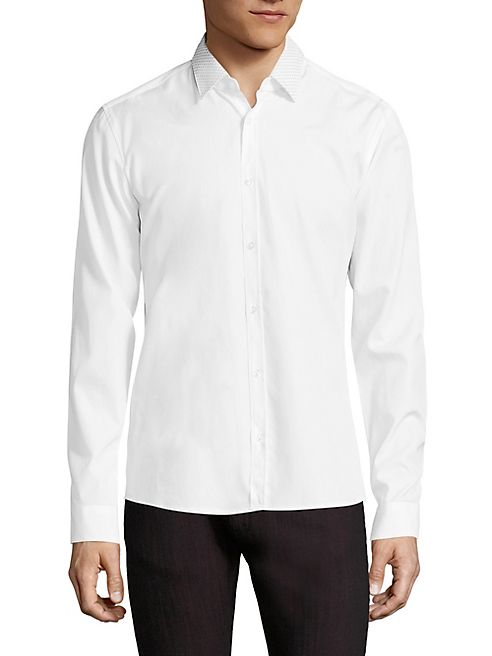 HUGO BOSS - Resta Dotted Collar Slim-Fit Shirt