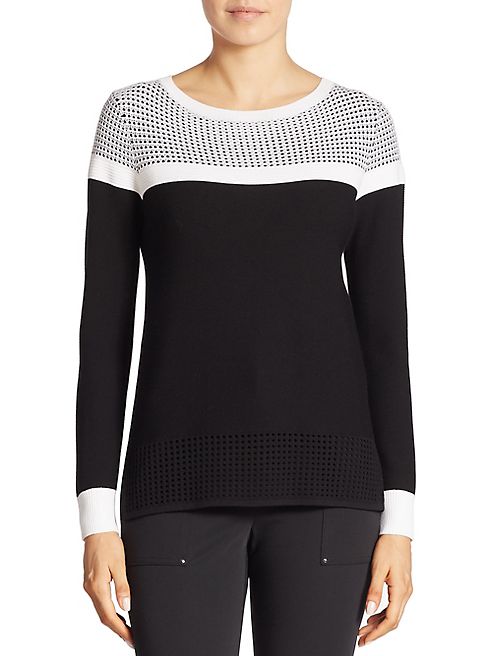 St. John - Mesh Colorblock Sweater