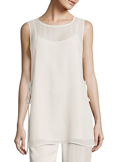 Eileen Fisher - Silk Georgette Side-Tie Top