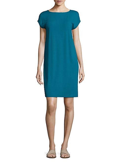 Eileen Fisher - Cap Sleeve Jersey Shift Dress