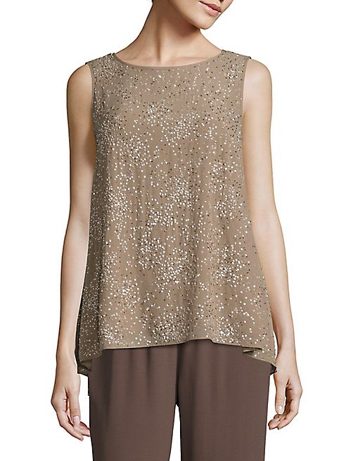 Eileen Fisher - Beaded Silk Top