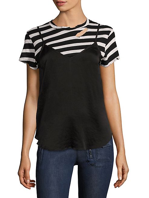 RtA - Demi Striped Tee & Silk Slip