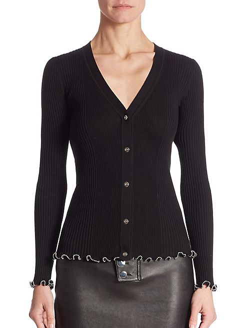 Alexander Wang - Ribbed Cotton Blend Cardigan