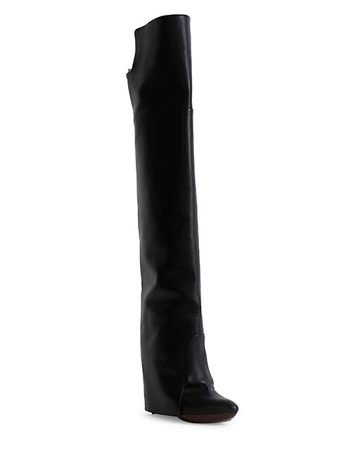 Givenchy - Newton Line Leather Thigh-High Boots