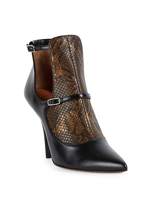 Givenchy - New Feminine Line Python & Leather Cutout Booties