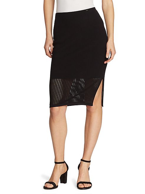 St. John - Mesh Pencil Skirt