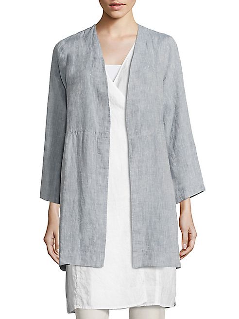 Eileen Fisher - Open-Front Organic Linen Jacket