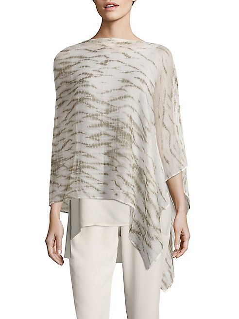 Eileen Fisher - Waterfall Shibori Silk Poncho