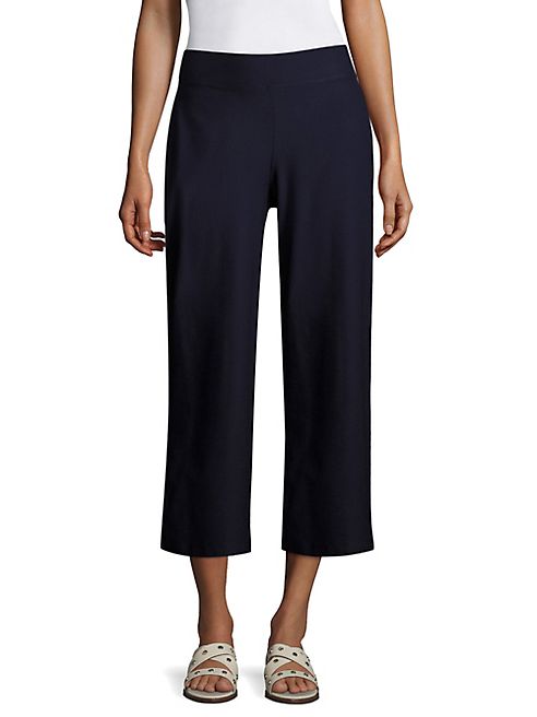 Eileen Fisher - Crepe Wide-Leg Cropped Pants