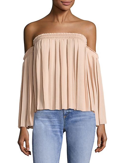 Elizabeth and James - Emelyn Pleated Off-The-Shoulder Top