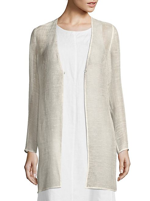 Eileen Fisher - Linen-Blend Mesh Jacket