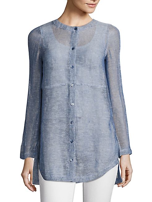 Eileen Fisher - Linen-Blend Mesh Shirt