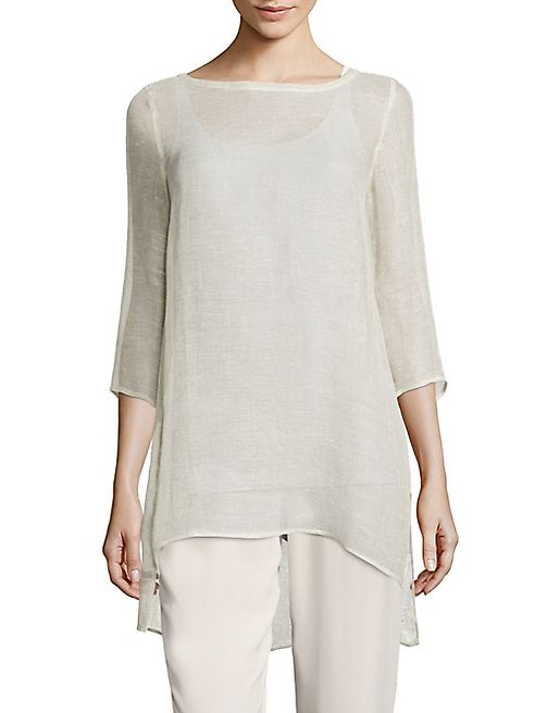 Eileen Fisher - Linen-Blend Mesh Tunic