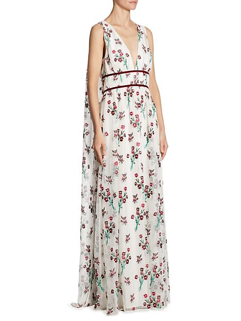 ZAC Zac Posen - Trudey Floral Embroidered Gown