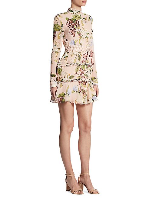 NICHOLAS - Evie Ruffled Floral-Print Silk Dress