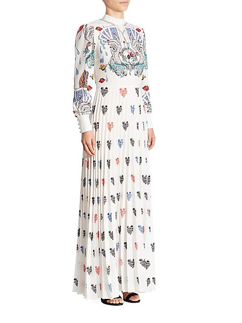 Mary Katrantzou - Mizar Card & Heart-Print Gown