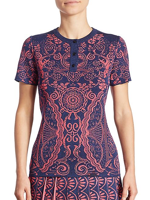 Mary Katrantzou - Barb Knit Henley Tee