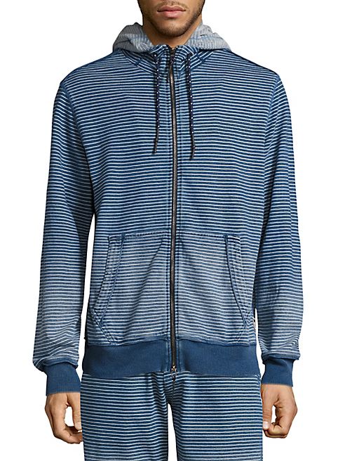 Surfside Supply Co. - Striped Spray Zip Up Hoodie