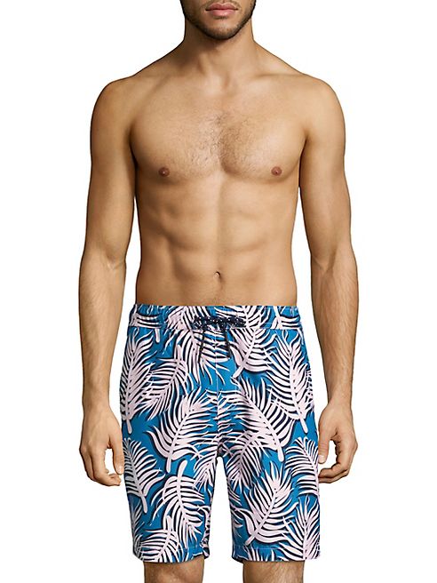 Surfside Supply Co. - Leaf Shadow Printed Swim Trunks