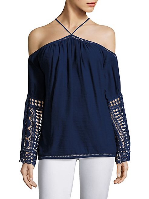 Ramy Brook - Peyton Crochet-Trim Cold-Shoulder Top