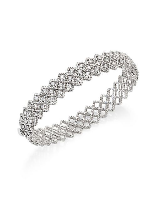 Roberto Coin - Barocco Diamond & 18K White Gold Bangle