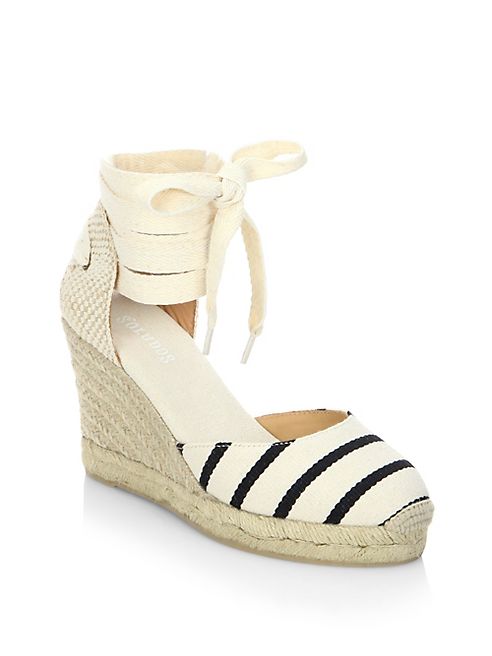 Soludos - Striped Gladiator Tall Wedge Sandals