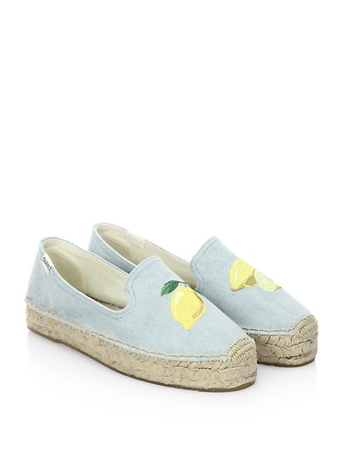 Soludos - Lemon Chambray Platform Espadrilles