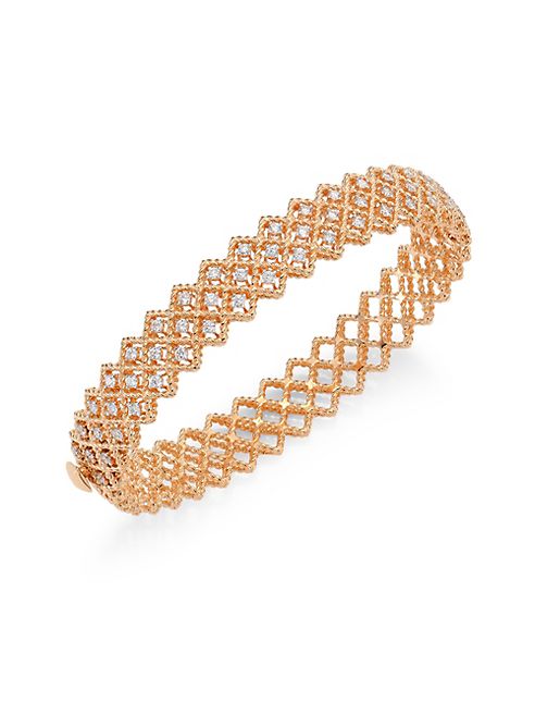 Roberto Coin - Barocco Diamond & 18K Rose Gold Bangle