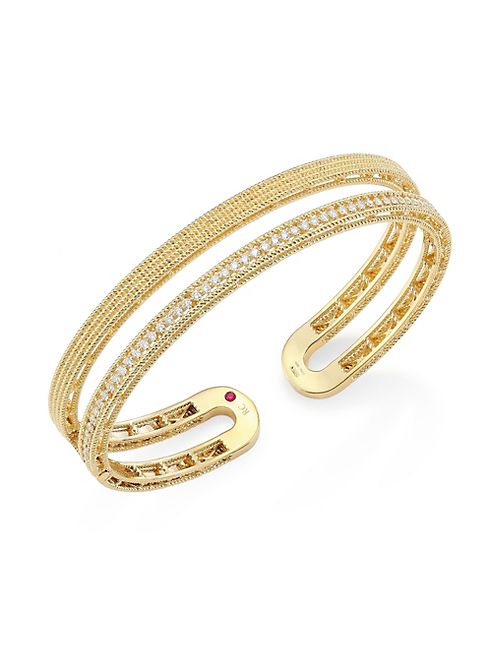 Roberto Coin - Double Symphony Diamond & 18K Yellow Gold Bangle