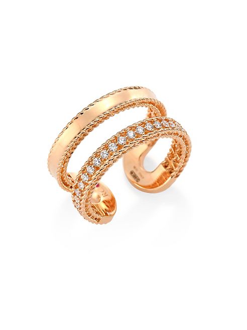 Roberto Coin - Double Symphony Diamond & 18K Rose Gold Ring