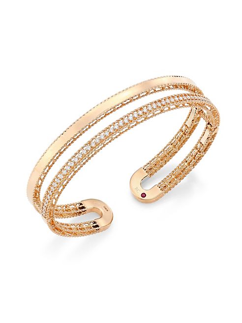 Roberto Coin - Double Symphony Diamond & 18K Rose Gold Bangle