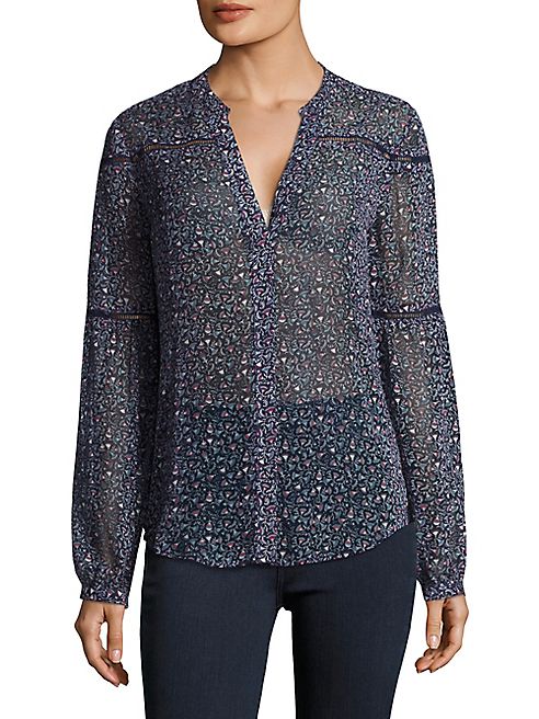 PAIGE - Marbella Floral Print Silk Blouse