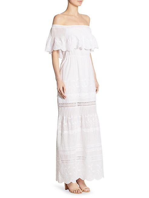 Alice + Olivia - Pansy Embroidered Off-The-Shoulder Maxi Dress