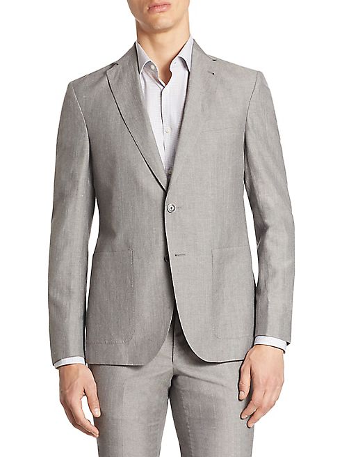 Saks Fifth Avenue Collection - Modern Wool & Linen Suit Jacket