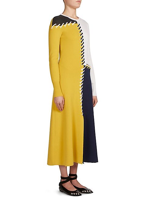 Cédric Charlier - Wool & Cashmere Colorblock Dress