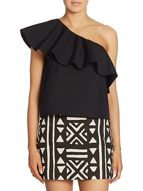 Alice + Olivia - Calla Ruffled One-Shoulder Top