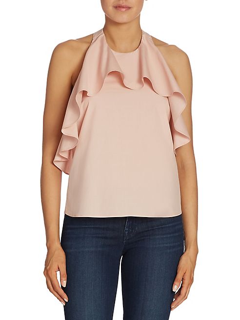 Alice + Olivia - Windy Ruffled Cotton Swing Top