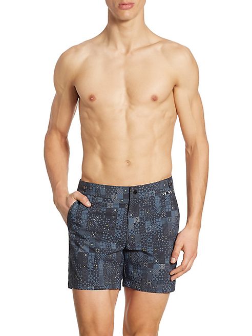 Dan Ward - Mosaic-Print Swim Shorts