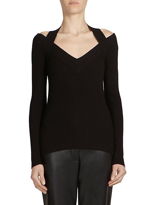 Cédric Charlier - Ribbed Cold Shoulder Sweater