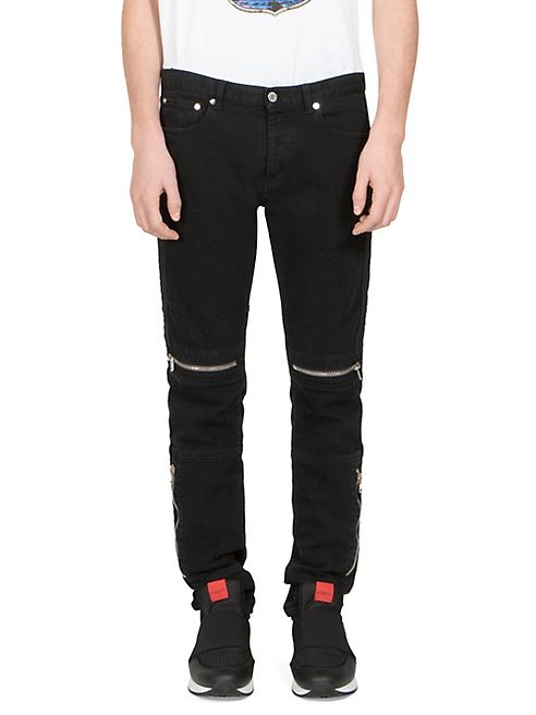 Givenchy - Slim-Fit Distressed Moto Jeans