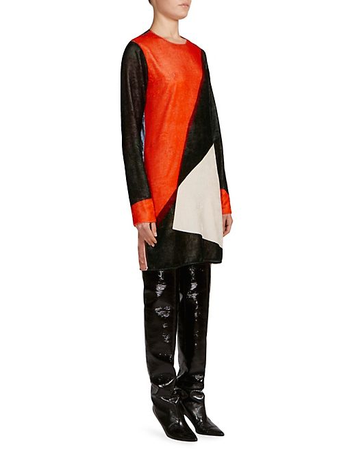 Cédric Charlier - Velvet Colorblock Mini Dress