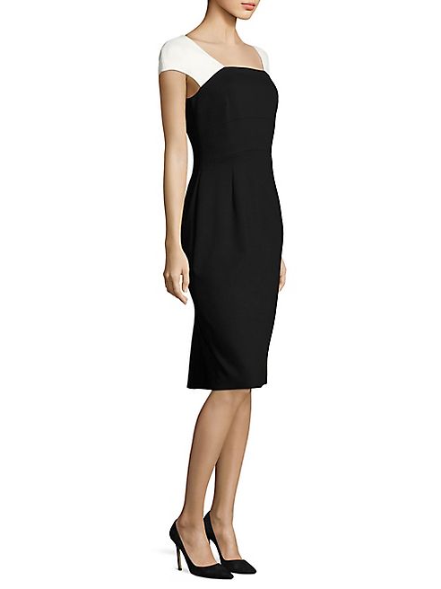 Escada - Dwalana Two-Tone Cap Sleeve Sheath Dress