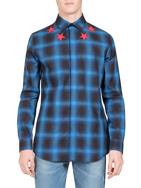 Givenchy - Star-Detail Plaid Button-Down Shirt