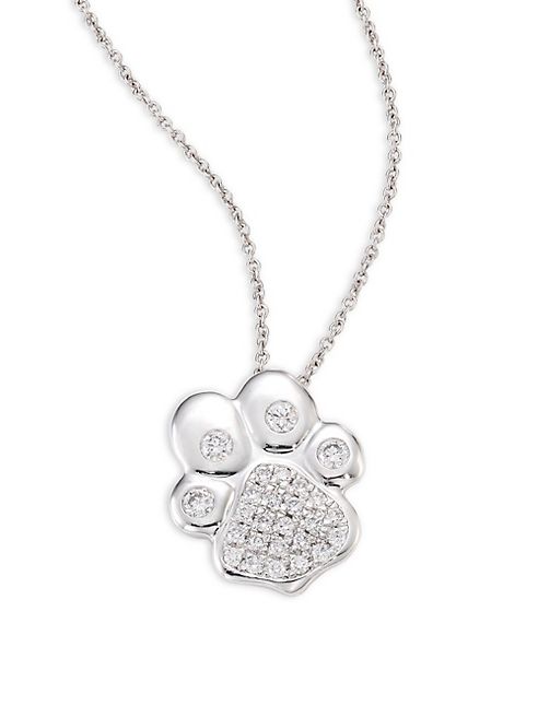 Roberto Coin - Paw Diamond & 18K white Gold Pendant Necklace