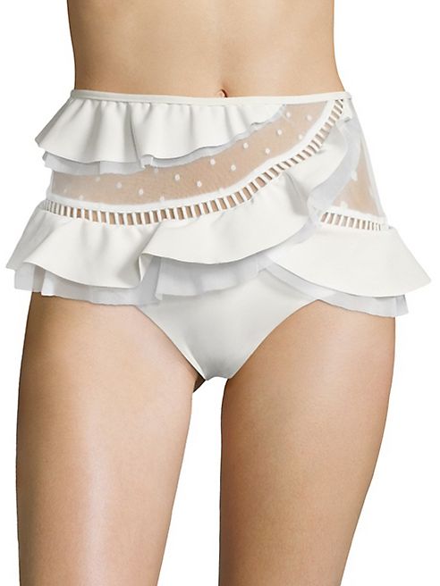 Zimmermann - Jasper Frilled High-Waist Bikini Bottom