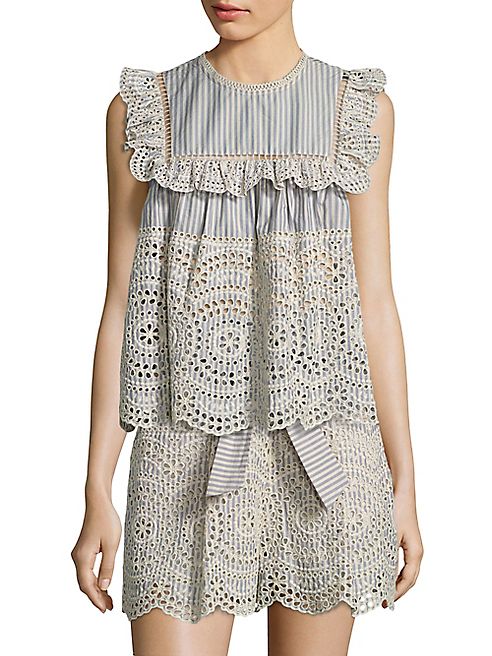 Zimmermann - Meridian Striped Frill Top