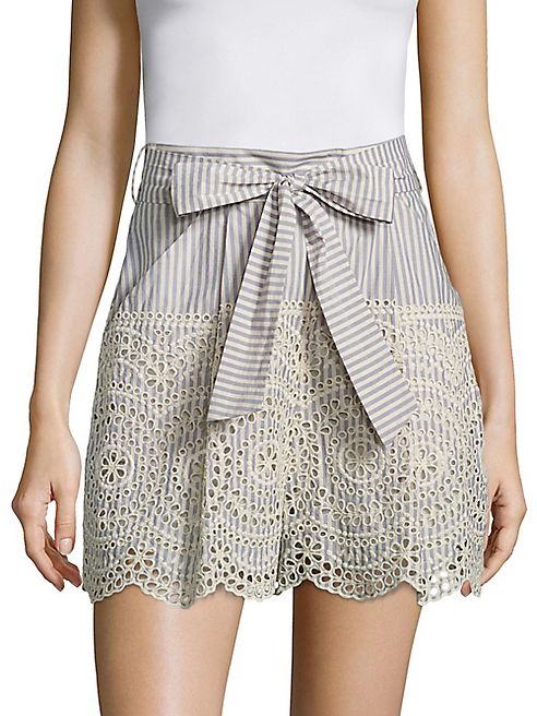 Zimmermann - Meridian Striped Silk Shorts