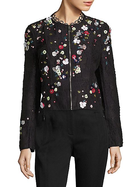 Elie Tahari - Marta Embellished Bomber Jacket